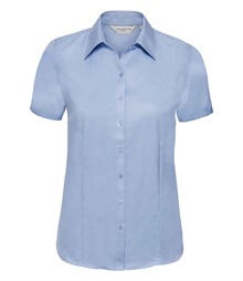 Russell Athletic Collection Ladies Short Sleeve Herringbone Shirt