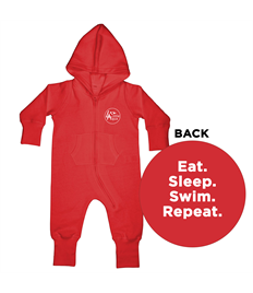 Little Aqua Baby and Toddler Eat Sleep Swim Repeat Onesie Ages 6 months - 3 years